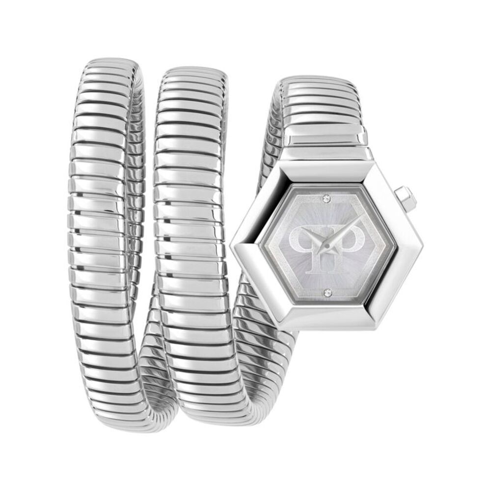 Philipp Plein $nake Hexagon Bracelet Watch Silver Womens